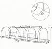Portable 13' L X 3' W X 2.5' H Tunnel Greenhouse with 4 Zippered Doors White Water & UV Fighting PE Cover for Gardening