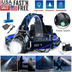 Super Bright 9900000LM Rechargeable Headlamp LED Headlight Head Torch Flashlight(Must Provide A Hazardous Materials Shipping Label For Self-pickup By