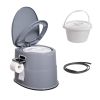 Portable Toilet for Camping, Porta Potty with 1.3 Gal Detachable Inner Bucket & Removable Paper Holder, Commode with Dual Lids