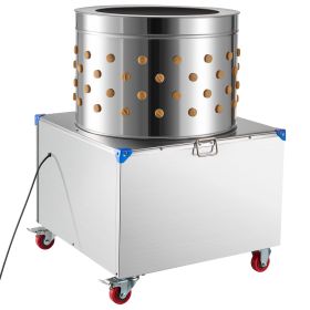 Chicken Plucker Machine, 23.6 in Drum, 2200W & 240RPM Electric Chicken Plucking Machine with 119 Soft Fingers & Transport Wheels
