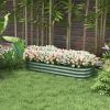 4.9' x 2' x 1' Galvanized Raised Garden Bed Kit, Metal Planter Box with Safety Edging, Green