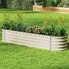 17" Tall 9 in 1 Outdoor Raised Garden Bed Kits,8ft x 2ft Large Galvanized Metal Patio Planter Box with Safety Rubber & Gloves, for Vegetables Flowers