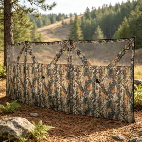 Camouflage Hunting Blind – 3-Panel 176" x 58.3" with Quick-Access See Through Windows for Fast Setup Hunting & Camping (Option: 47029430)