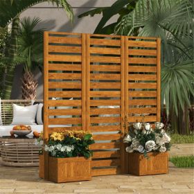 62.5" x 19" x 66" 4 Elevated Planter Boxes – for Herb & Vine Mix Planting, Wooden Trellis Bed (Option: 75882395)