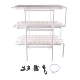 Floor Standing Hydroponics Growing Planting System Kit, Soilless Cultivation PVC Pipes for Gardening and Planting (108 Seed Holes, White) (Option: 01393178)