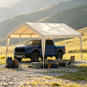 10 x 20 ft Carport Replacement Canopy Cover, Heavy-Duty Waterproof Garage Top Tarp with Ball Bungees  (Only Top Cover, Frame Not Include) (Option: 33242907)