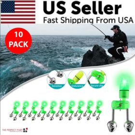 10 40 PC LED Night Fishing Bite Bait Alarm 2 Bells Light Rod Tip Clip Alert Ring (Option: 10PCS)