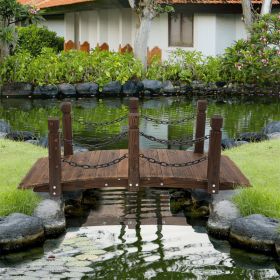 Wooden Garden Bridge Arc Footbridge ( Amazon Shipping)（Prohibited by WalMart） (Option: 06100988)