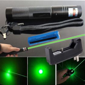 Rechargeable 532nm Green Laser Pointer Pen Visible Beam Light Lazer (Option: A)
