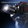 Super Bright LED Headlamp Flashlight USB Rechargeable Headlight Waterproof Lamp(Free shipping via DHL Ground/FedEx Ground; can't ship via USPS self-pi
