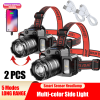Super Bright LED Headlamp Flashlight USB Rechargeable Headlight Waterproof Lamp(Free shipping via DHL Ground/FedEx Ground; can't ship via USPS self-pi