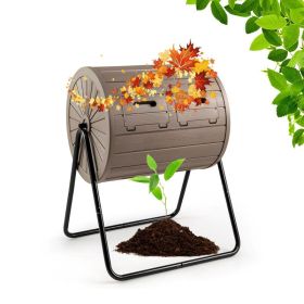 360° Rotating Compost Bin with Stirring Blades for Garden (Color: Coffee, Type: Garden Supplies)