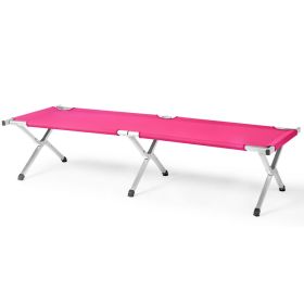 Portable Folding Camping Cot with Carrying Bag Army Pink (Option: 69099932)